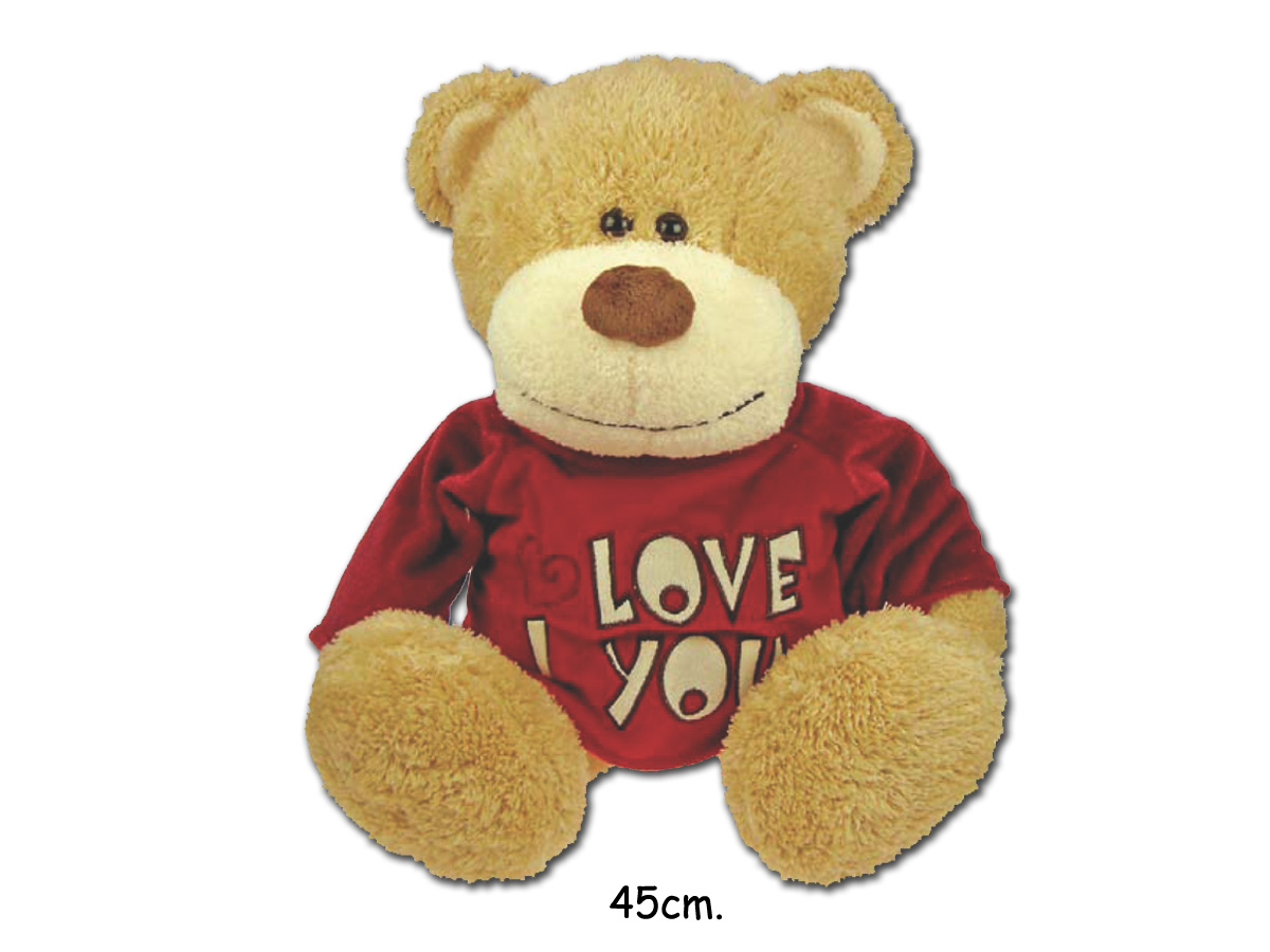 TEDDY BEARS 45 CM CON MAGLIA I LOVE YOU
